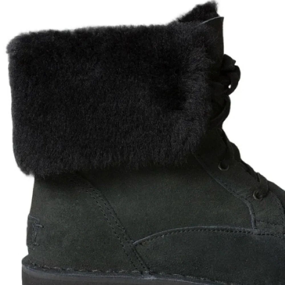 UGG size 9 Quincy Women's Black suede Winter ankle Boots
